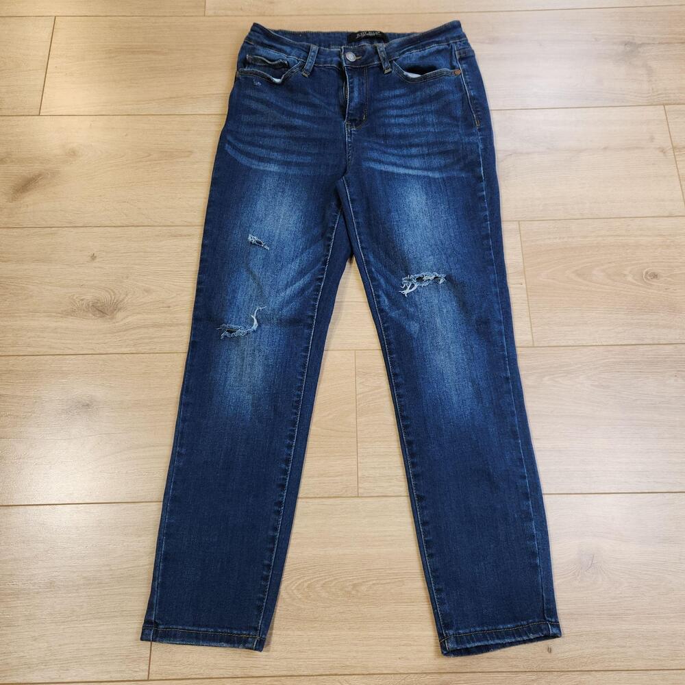 Judy Blue Skinny Jeans Womens 29 Medium Blue Mid Rise Distressed Denim JB82102DK